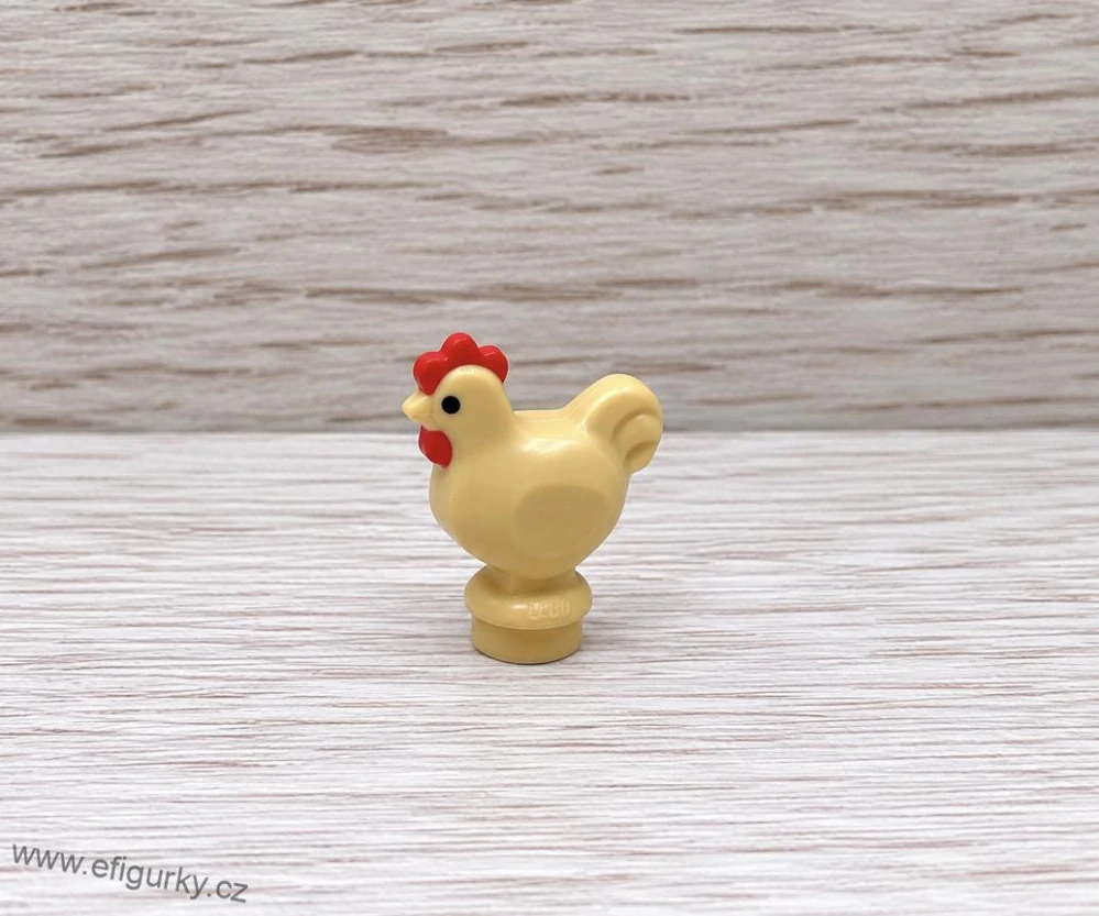 LEGO slepice písková s červeným hřebínkem 95342pb01