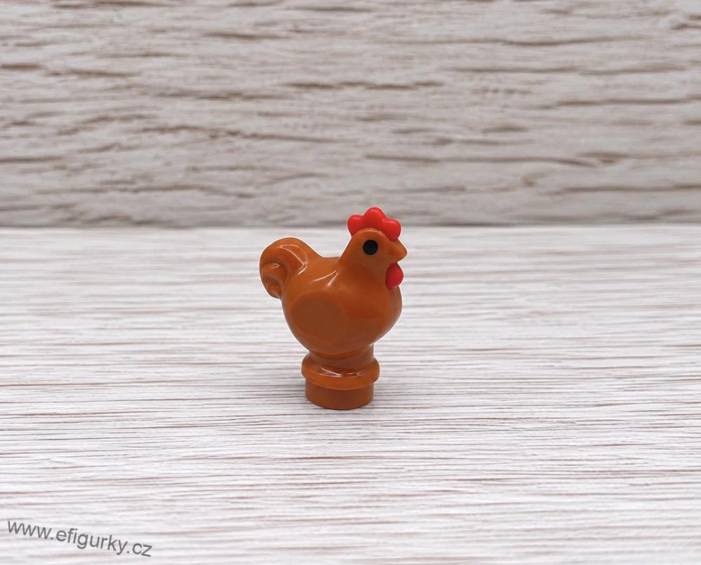 LEGO slepice tmavě oranžová s červeným hřebínkem 1413pb01
