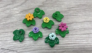 6A17. Lego klasické . Friends - květiny  - listy - cena za celek