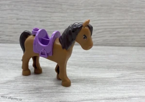 Lego klasické - Friends -  hnědý  kůň s fialovým sedlem