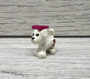  Lego klasické / Friends  - pes bílý s hnědými flíčky