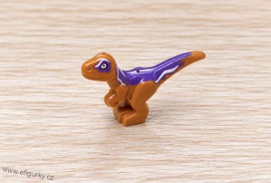 LEGO Jurassic World mládě dinosaura tmavě oranžové s fialovým vzorem 37829pb10